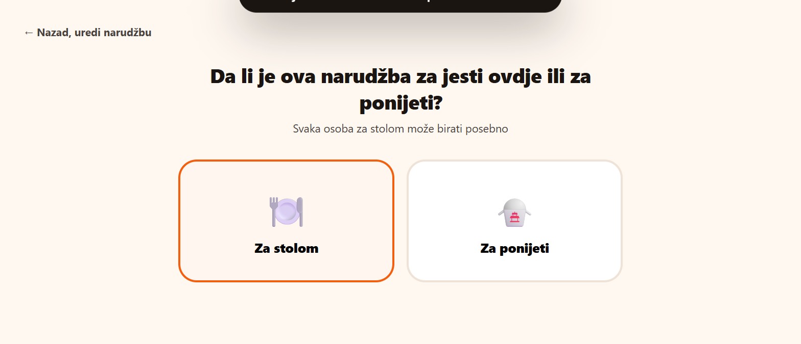 Izbor za stolom ili za ponijeti
